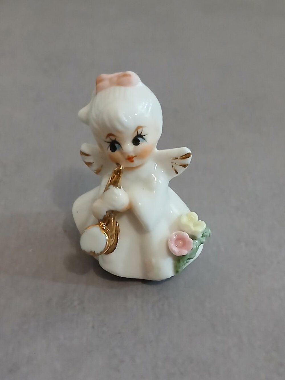 Vintage Bone China Miniature Musical Angel Figurine